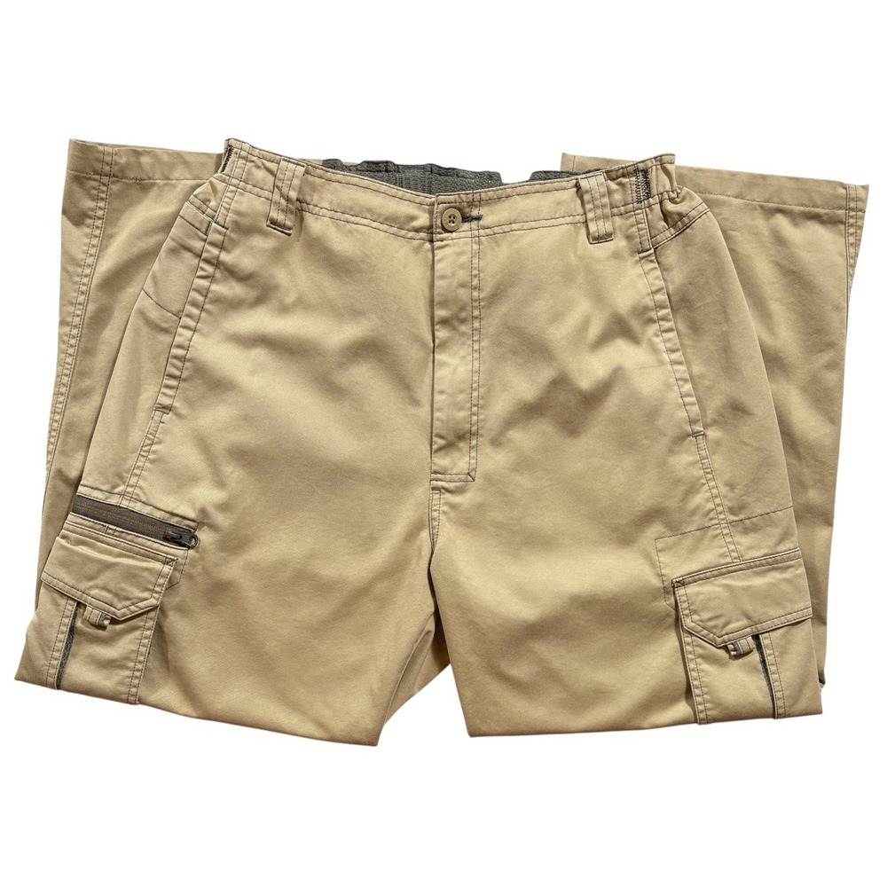 REI Men's Cargo Hiking Pants Size 34x27 Khaki Straight Leg - 707